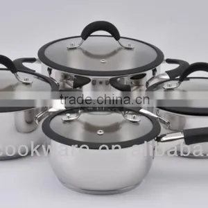 Stainless Steel Cookware Set Fry Pan Casserole With Silicon Handle thumbnail-1