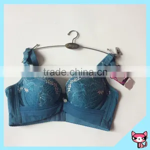 Elegant Special Fashion Design Diamond Blue Cotton Bra thumbnail-1