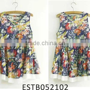100% Cotton Floral Printed Fashion Lady Dress thumbnail-1