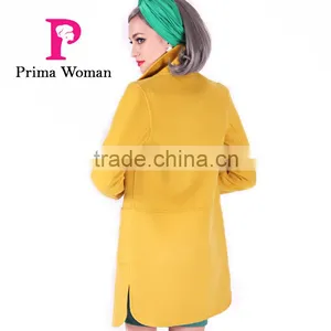 2016 Fashion Spring Wholesale Clothing Medium Length Slim Fit Wool Women Trench Coat thumbnail-3