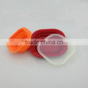 Food-grade Silicone Lunch Box With Custome Logo Eco-friendly Custome Silicone Folding Bowl SGS Approve Silicone Folding Bowl thumbnail-1