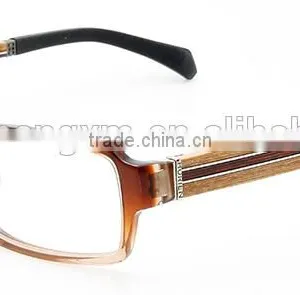 Hot Sale High Quality Acetate Men's Optical Eyeglass With Wood Temple thumbnail-3