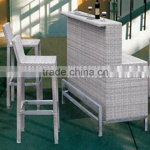 Outdoor Outside Round Resin Wicker Polyrattan Bar Counter thumbnail-5