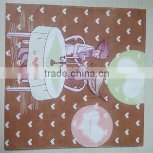 Cocktail Party Products Cheap Colorful Virgin Pulp Printing 1/4 Fold Serviettes Paper Napkin thumbnail-1