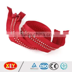 China XLY Zipper #10 Open End Fancy Style Diamond Zipper thumbnail-3