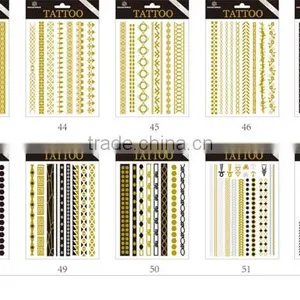 Metallic Gold Silver Black Jewelry Temporary Bling Tattoo thumbnail-6