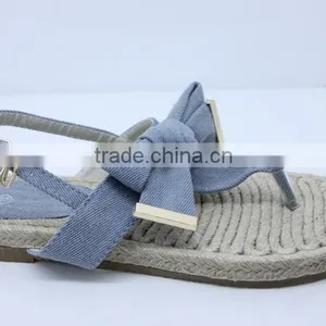 2016 Latest Lady Flat Sandal Shoes Comfortable Powderblue Sandal Shoes With Bowknot for Ladies thumbnail-2