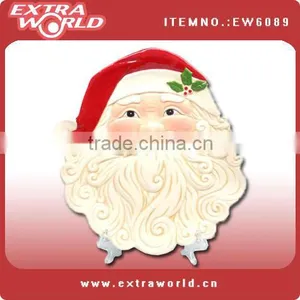 Santa Painting Ceramic Christmas Plate thumbnail-1