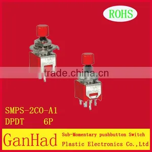 Spdt 6 Pin Mini Toggle Switch&sub-monentary Pushbutton Switch thumbnail-1
