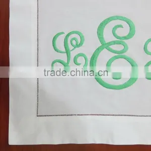 Monogram White Cotton Table Runner thumbnail-4