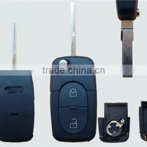 Uncut Folding 2 Boottons Keyless Entry Remote Flip Folding Car Key Shell For AudiA4 A6 A8 Key Shell thumbnail-1