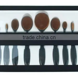 10 PCS Oval Makeup Brushes Set Synthetic Hair Professional / Full Coverage Plastic Face / Eye / Lip MAKE-UP FOR YOU 10 PCS O thumbnail-2