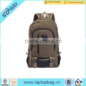 2016 Cheap Canvas Brown School Backpack Bag for Teenager Boys thumbnail-4