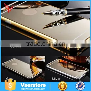 Plastic Material Cellphone Accessory PC Back Mirror Phone Cover for IPhone 6 6s Plus Aluminum Bumper Case thumbnail-4