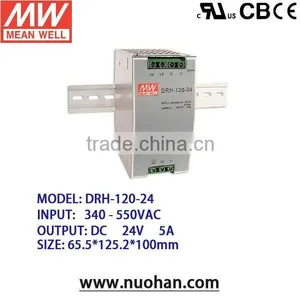 Meanwell DRH-120-24 120W 24V Three Phase Din Rail Power Supply thumbnail-1