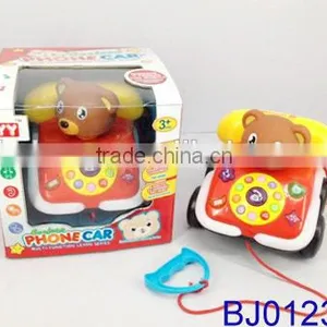 New Baby Connecting Toy Jolly Cord Pulling Battery Operated Bear Telephone Car thumbnail-1