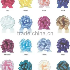 HOT SALE Solid Plain Poly Hongkong POM POM Pull Ribbon Present Packaging Decoration Bow thumbnail-1