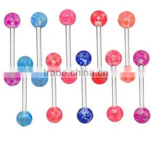 TR01055 Resin Fashion Tongue Piercing Ring , Plastic Tongue Ring Jewelry thumbnail-1