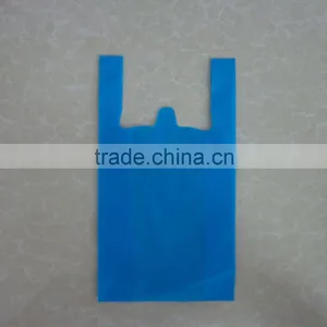 Blue Color no Printing Cheap Plastic pp Bag t Shirt pp Bag Vest Carrier Handle pp Non Woven Bag thumbnail-1