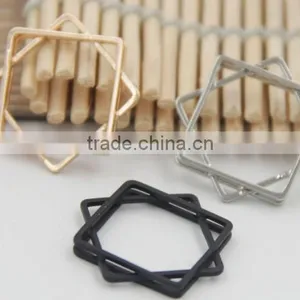 Rock n Roll Stacking Square Brass Gold Silver and Black Ring thumbnail-3