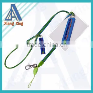 2015 Free Sample One Color / Two Colors Zipper Lanyard for Phone Holder thumbnail-2