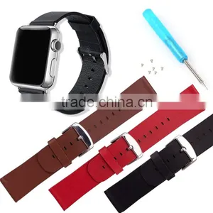 Factory Wholesale Sport Watch Strap Leather Watch Strap Smart Watch Band for Leather Apple Watch Band thumbnail-1