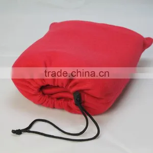 100%polyester Polar Fleece Solid Color Travel Blanket With Pouch thumbnail-2