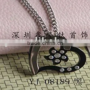 Heart-shaped Titanium Pendant TC44(Black-plated) thumbnail-1