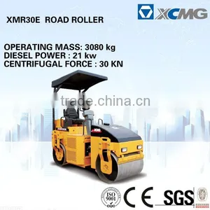 XCMG Mini Road Roller XMR30E Manual Vibrating Road Roller (Operating Mass:3080kg, Diesel Power:21kw) thumbnail-1