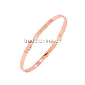 Memories Bangles With Customize Design Word 'BE HAPPY' With 4mm/7mm Width thumbnail-2