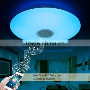 Modern Surface Mounted Dimmable RGB Lamp Fixture Round Color Changing LED Ceiling Light With Sleep Timer Bluetooth Speaker thumbnail-2