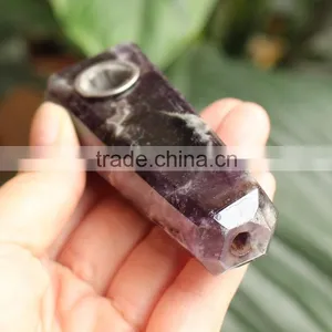 Wholesale Chevron Amethyst Crystal Smoking Pipes for Healing thumbnail-2