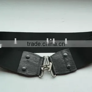 Black Elasticated Cinch Belt thumbnail-1