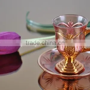 Cut Glass Cup and Saucer Set thumbnail-1