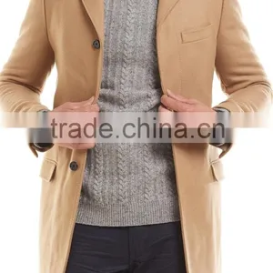 High Quality Custom Made Notch Lapel Men Fashion Long Coat Winter thumbnail-2
