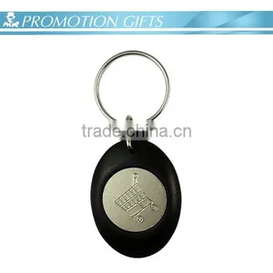 2015 Customized Metal Trolley Coin Keychain For Supermarket thumbnail-3