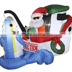 Christmas Decoration Inflatable Santa Claus With Fishing thumbnail-1