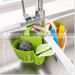 Kitchen Bathroom Adjustable Sink Hanging Storage Basket / Hanging Faucet Storage Rack Organization Basket thumbnail-1