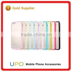 Flexible Soft Gel Tpu Bumper and Slim Transparent Hard PC Plastic Back Clear Case Cover for IPhone 6 6s thumbnail-1