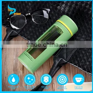 320ml Cobalt Blue Glass Water Bottle With Wide Mouth Glass Drinking Sparkling Water Blue Bottles With Lids thumbnail-1