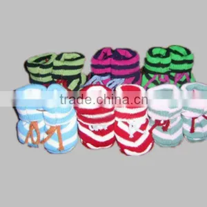 100%cotton Hand Infant Crochet Booties Baby 3D Wholesale Sock thumbnail-1