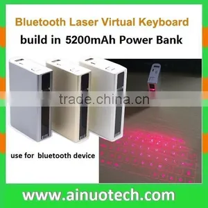 Wireless Virtual Projection Layout Keyboard Bluetooth Laser Keyboard and Mouse With 5200mah Power Bank, Speaker and Music Player thumbnail-1