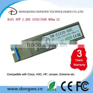 GLC-BX-U, Cisco Compatible BIDI SFP 1.25G 1310TX/1550RX 80km 1GB SFP Module thumbnail-1