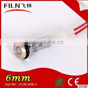 12v Mini Led Round Flat White 6mm Indicator Light With Wire thumbnail-1