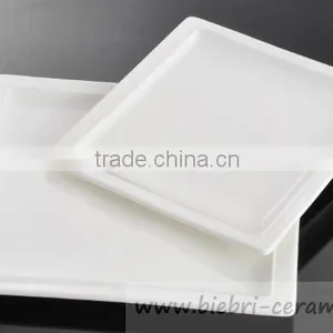 Restaurant Hotel Pure White Porcelain Square Plates Bowls Dinner Sets thumbnail-6
