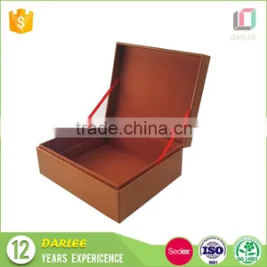 Shenzhen Factory New Design Big a4 Size Leather Paper Box Packaging With Flip Lid thumbnail-1