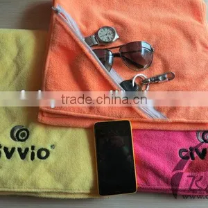 Sports Towels With Logo and Zipper Pocket thumbnail-1