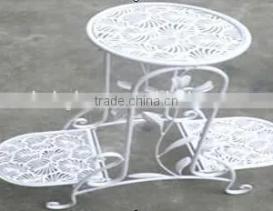 White Metal Plant Stand thumbnail-1