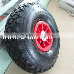 12" x 4.00-4 Pneumatic Air Wheels Tyre With Red Plastic Rim Ball Bearing 20mm thumbnail-1
