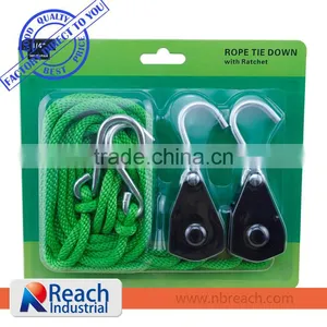 1/4" Solid Braided Polypropylene Rope Motorcycle Trailer Rope Ratchet Tie Down,1/4" Rope Ratchet thumbnail-1
